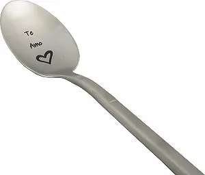 Чайная ложка I Love You Оригинальный и персонализированный подарок на Рождество, День рождения, Вечеринку, Ложка для кофе/десерта с футляром, Подарок для любимого человека - Фото 1