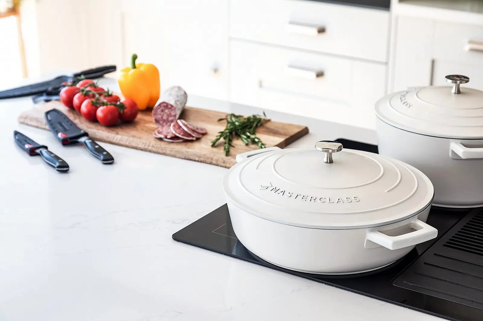 Каструля-сотейник MasterClass Литий алюміній 28 см 4 л Кремова Подарункова упаковка, фото №14