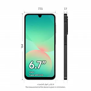 Смартфон Samsung Galaxy A26 A266 6.7 дюйма 128 ГБ, 6 ГБ RAM Черный synthetic.ua - Фото 1