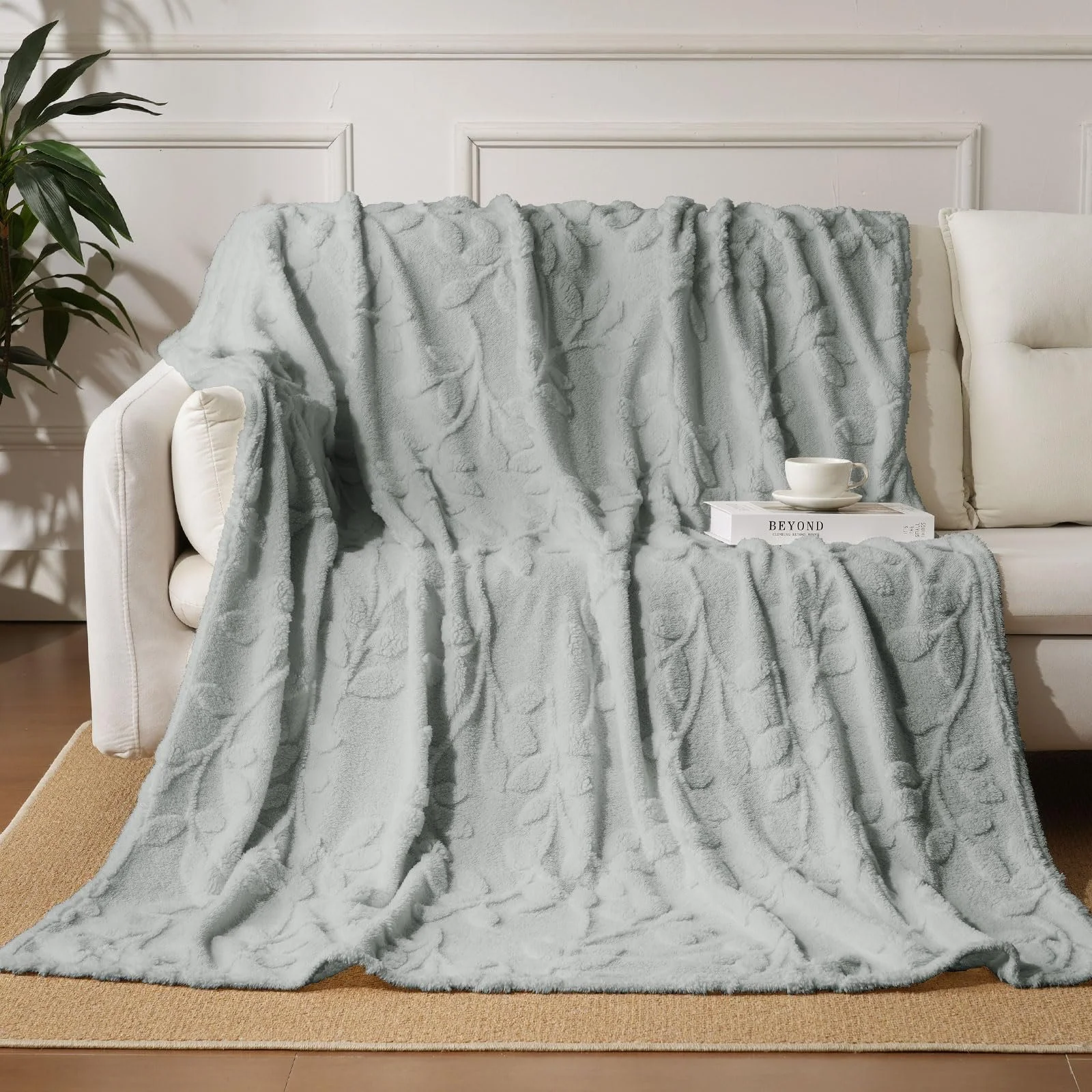 Плед Cuddly Fluffy для 4 сезонів Lucky Tree Pattern, флісовий плед для ліжка та дивана, фото №3