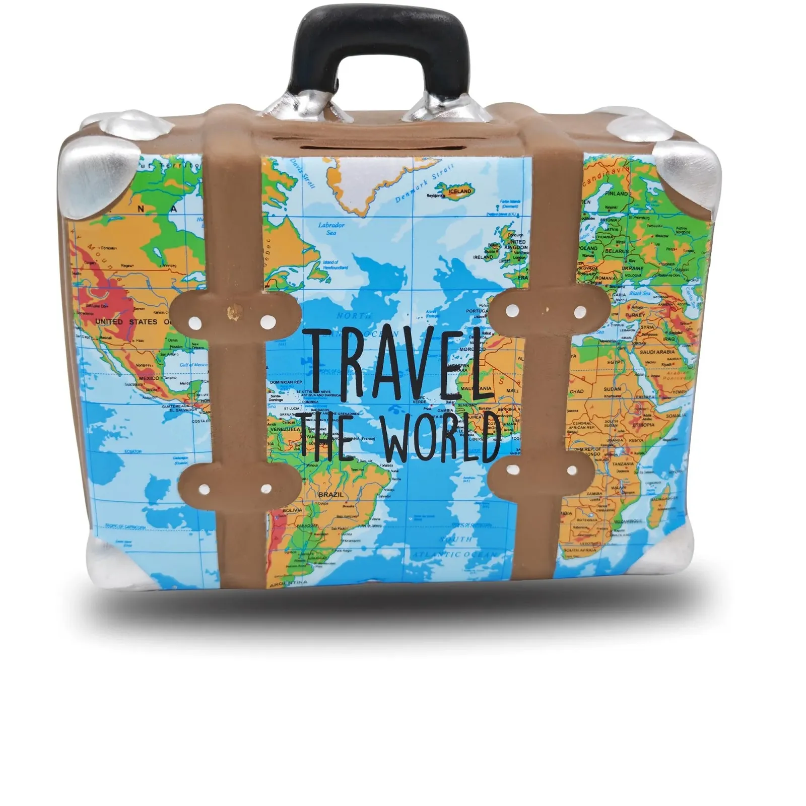 Скарбничка керамічна Валіза для подорожей прямокутна із замком та ключем, фото №7