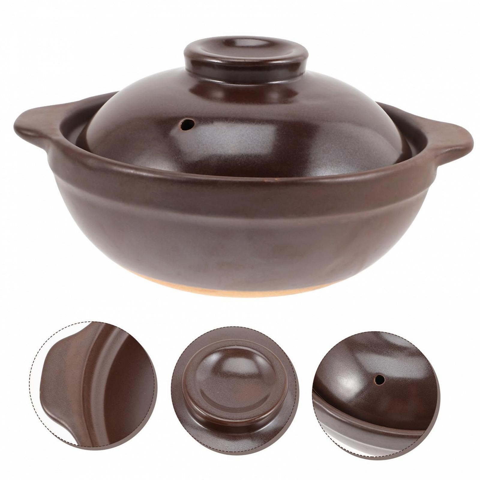 Горщик VALICLUD керамічний термостійкий з кришкою коричневий, фото №7