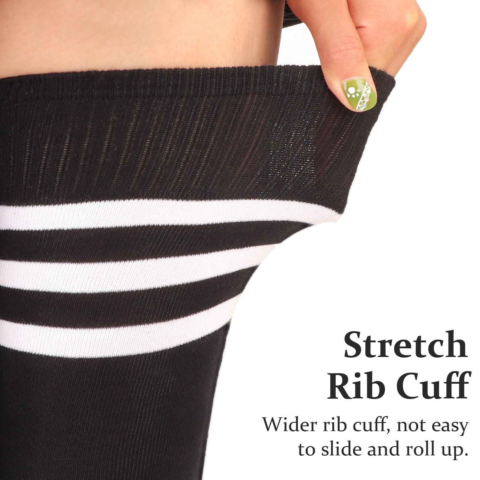 Высокие носки DRESHOW Женские Экстра длинные выше колена, полосатые, фото №4