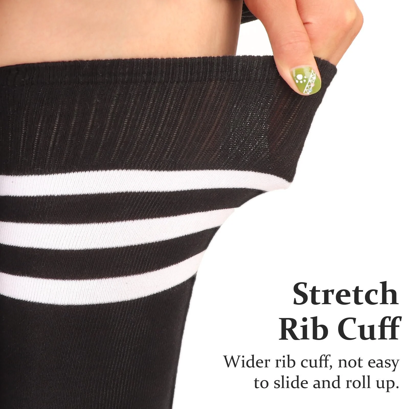 Високі шкарпетки DRESHOW Жіночі подовжені вище коліна, смугасті, фото №4 Високі шкарпетки DRESHOW Жіночі подовжені вище коліна, смугасті, фото №4