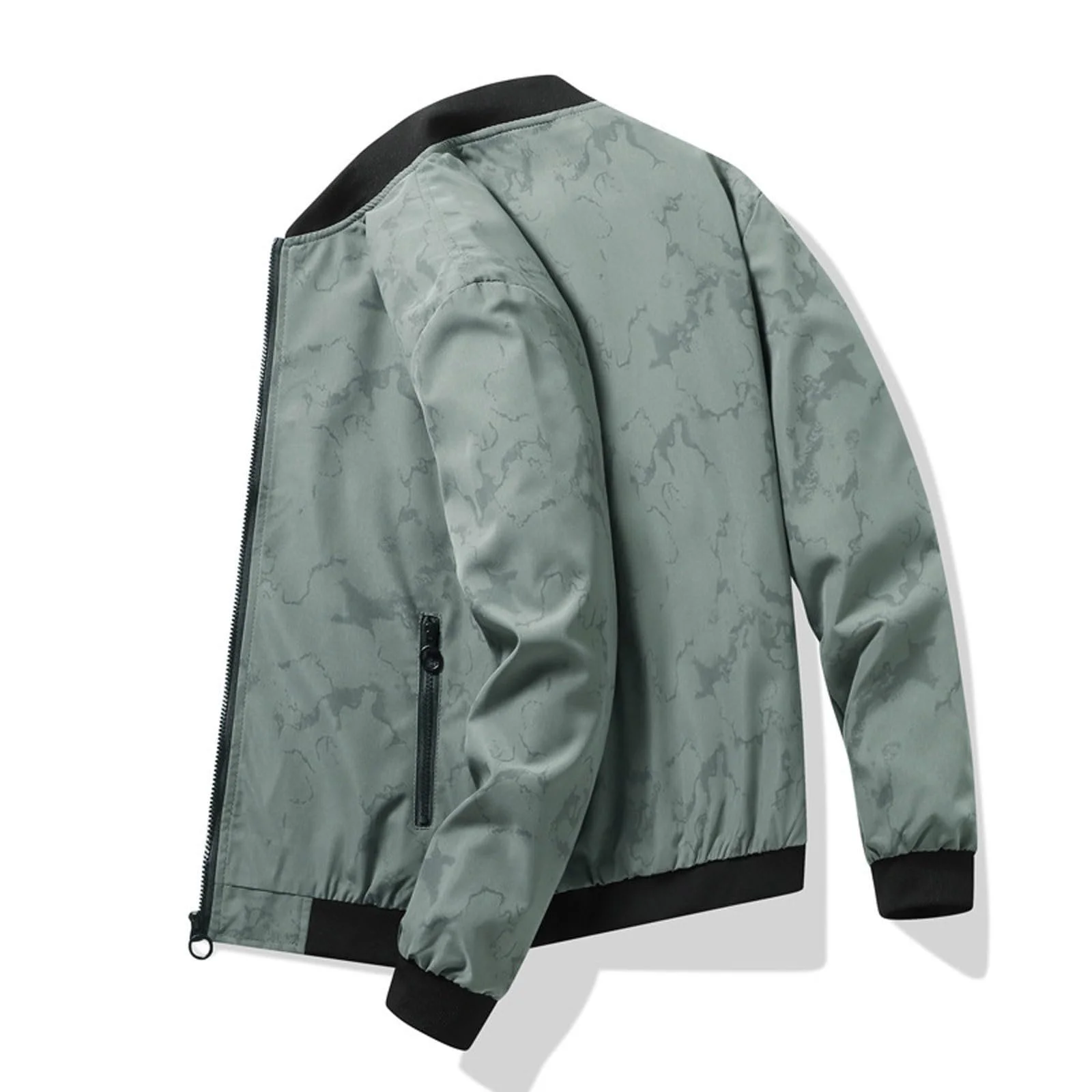 Куртка-бомбер Спортивная Легкая Зимняя Куртка с Карманом на Молнии Длинный Рукав Slim Fit, фото №6