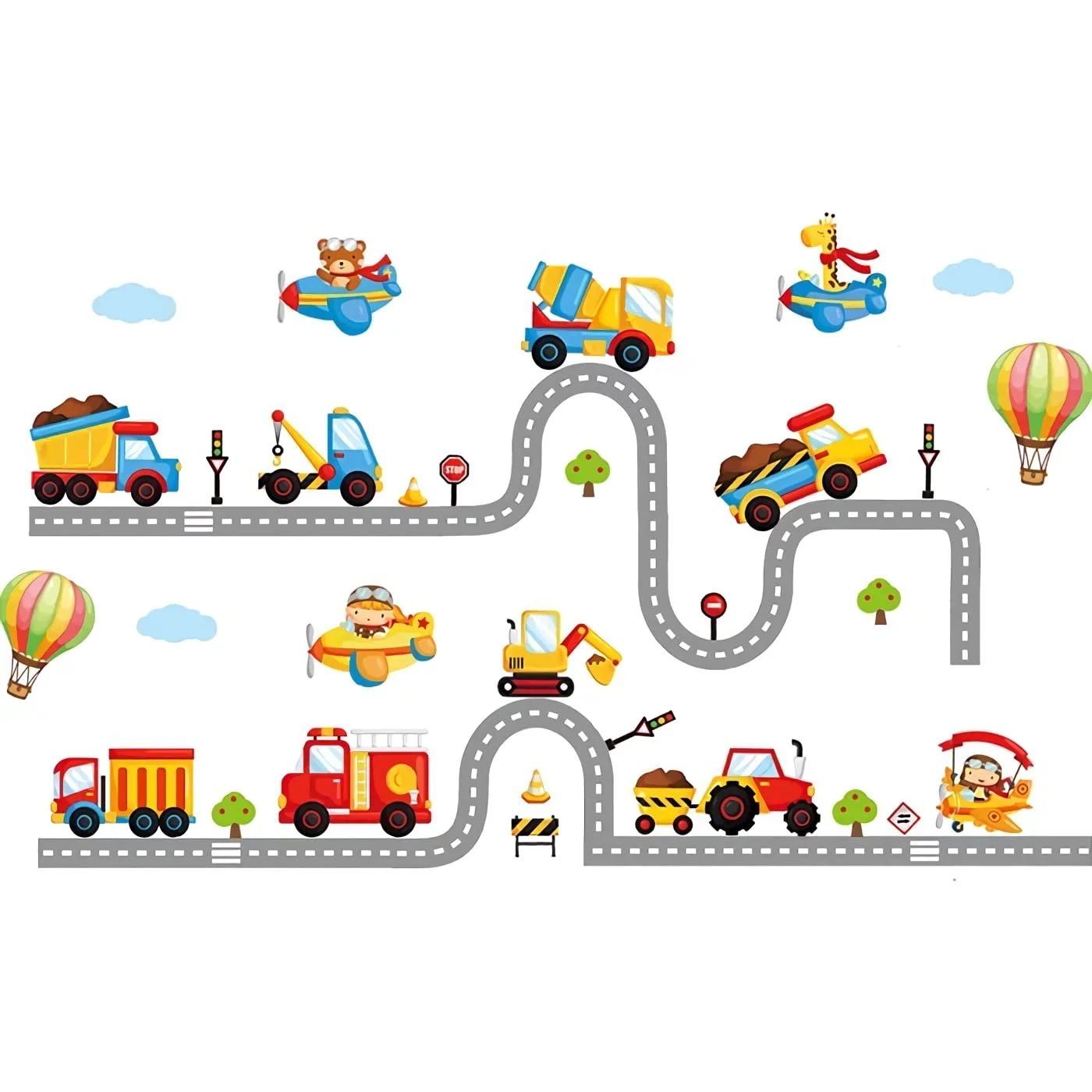 Наклейка на стіну WandSticker4U TuTu Road Traffic 240 x 110 см Colourful, фото №7 Наклейка на стіну WandSticker4U TuTu Road Traffic 240 x 110 см Colourful, фото №7