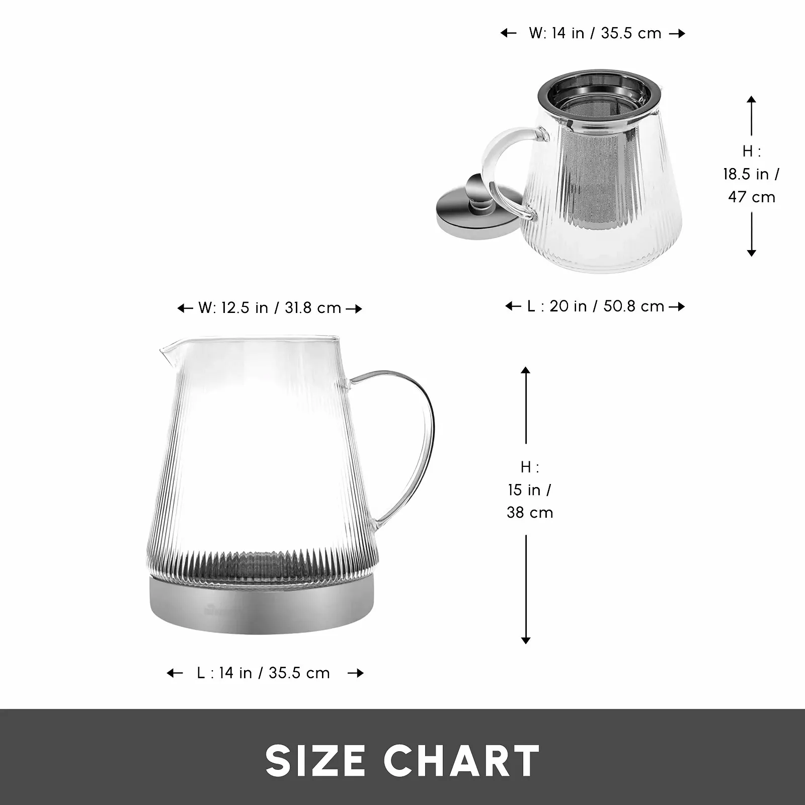 Чайник-заварник Karaca Keops Боросилікатне скло 1,5 л та Скляний, фото №3