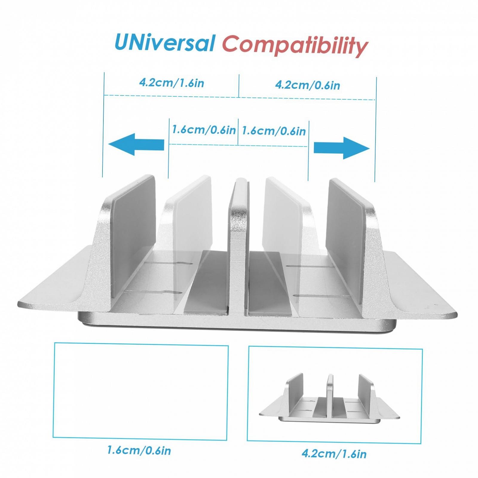 Подставка для ноутбука алюминиевая вертикальная с нескользящей силиконовой подкладкой, фото №4