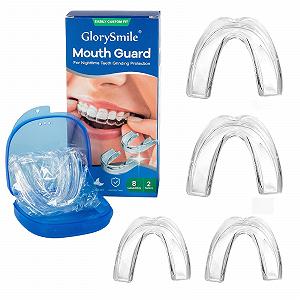 Капа Нічна від бруксизму і скреготу зубів, 4 шт в упаковці, 2 розміри, з боксом для зберігання, багаторазового використання для дорослих - Фото 1