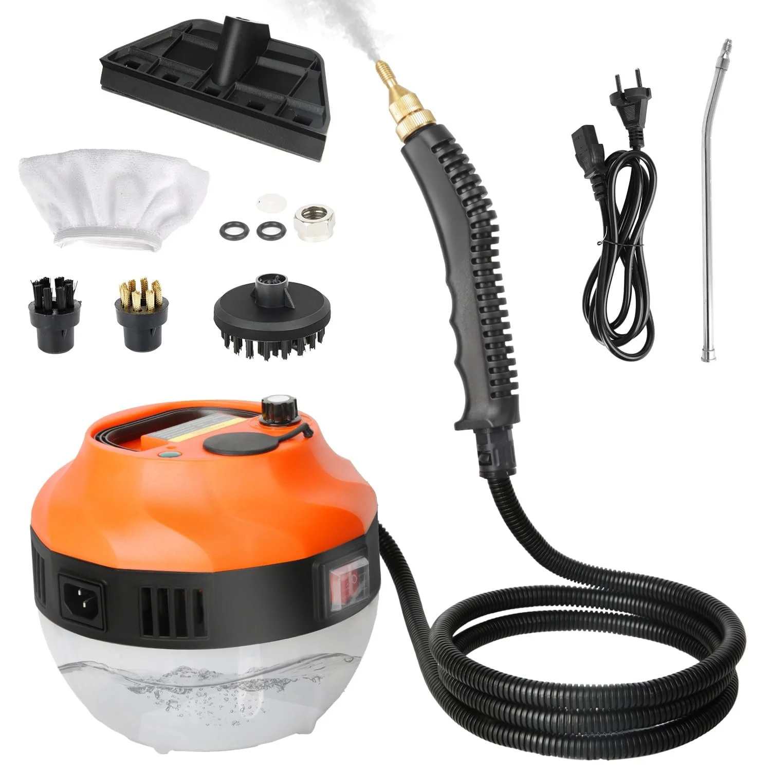 Ручний пароочисник під тиском 1500 Вт помаранчевий, фото №3 Ручний пароочисник під тиском 1500 Вт помаранчевий, фото №3