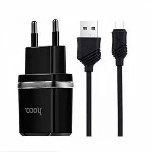 Зарядное устройство Hoco C12 Smart 2USB 2.4А) Black 6957531064114 кабель MicroUSB