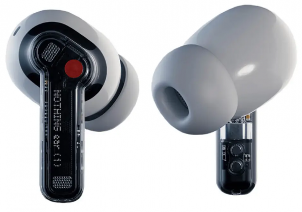 Бездротові навушники Nothing Ear (1) / Bluetooth 5.2 / Активне шумозаглушення / ANC / ENC / AAC / Вологозахист IPX4 / Швидка зарядка / До 34 годин роботи від кейсу / Білі, фото №3