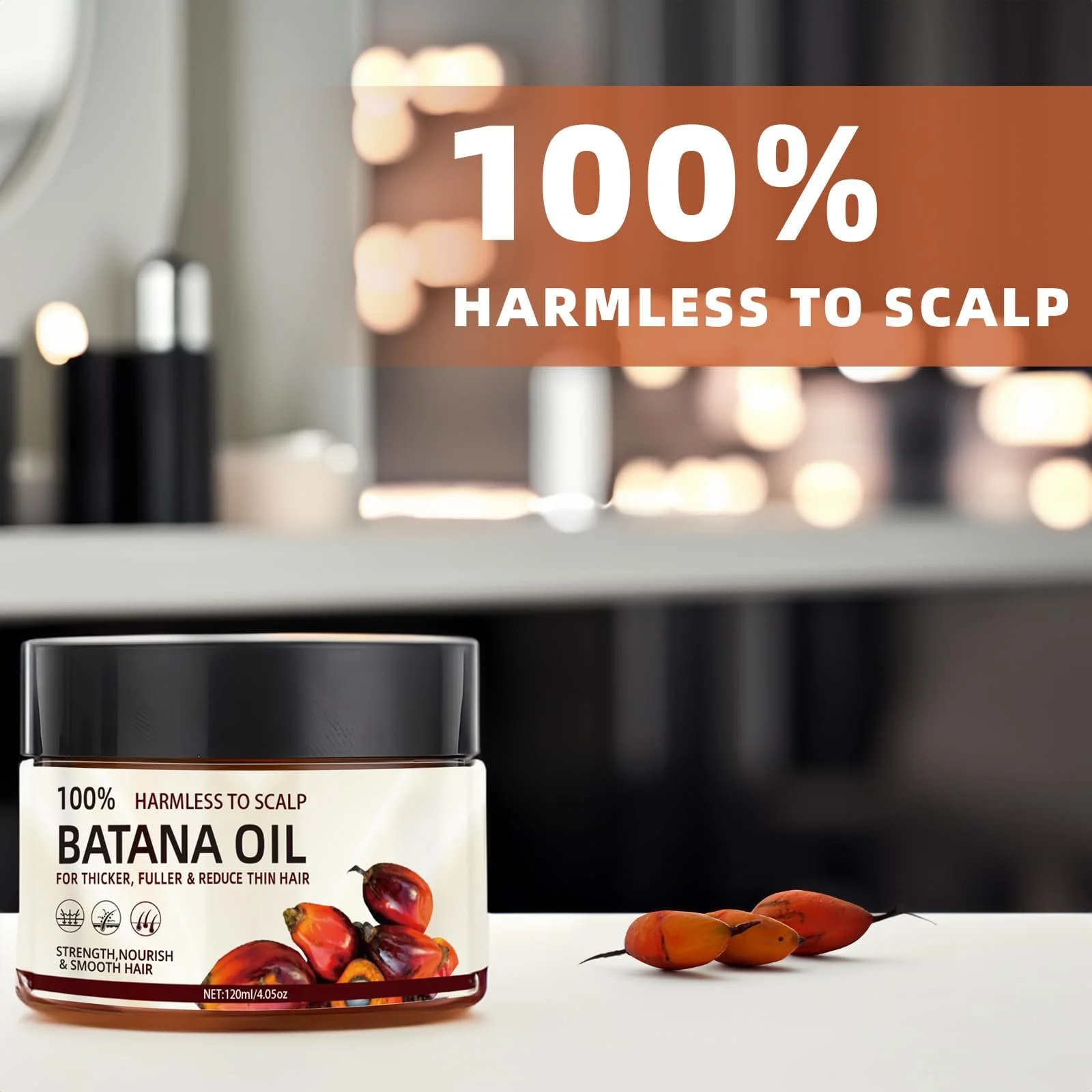 Олія Батани для Волосся, Олія для Росту Волосся, Натуральна, фото №5