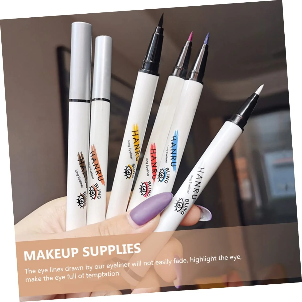 Підводка рідка POPETPOP, матова, неонова, для макіяжу очей, стійка, з ультратонким кінчиком, фото №5