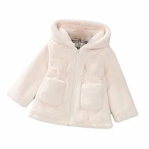 Флисовая куртка для девочки, детская зимняя куртка для девочки, повседневная зимняя куртка со стоячим воротником, термо куртка, верхняя одежда, пушистая флисовая куртка на молнии, мягкая детская куртка, зимнее пальто - Фото 1