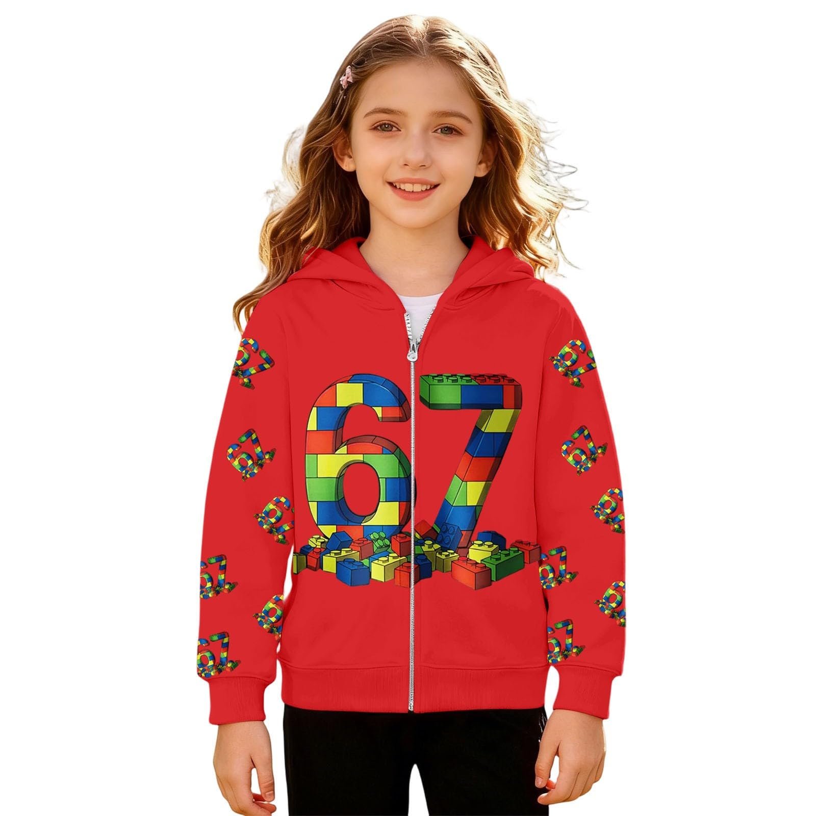 Худі Generisch Дитячий 67 для хлопчиків і дівчаток, світшот Six Seven, фото №5
