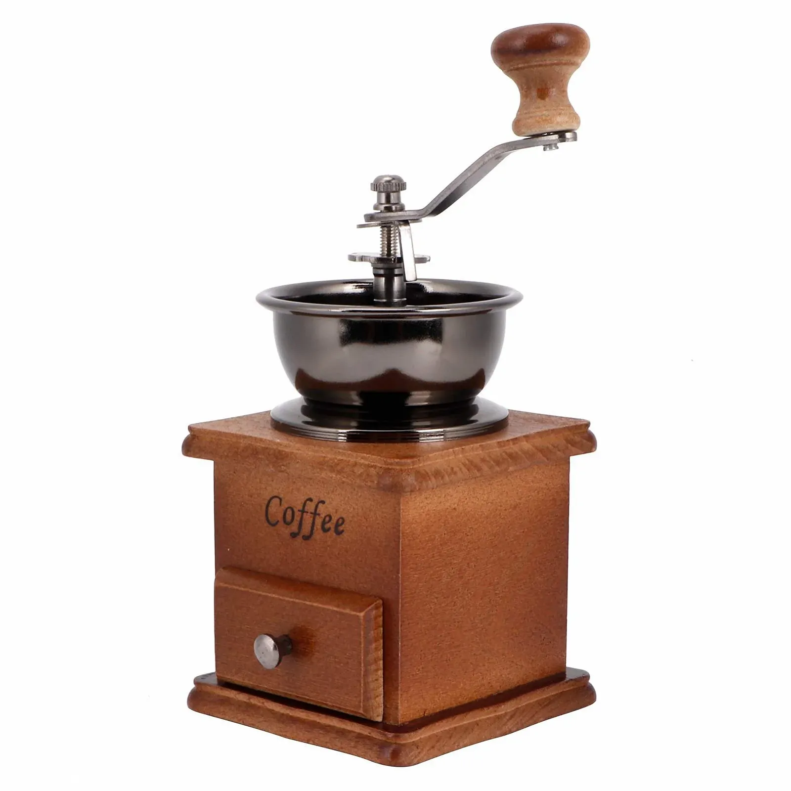 Ручна кавомолка Дерев'яна у вінтажному стилі з керамічними жорнами, фото №7