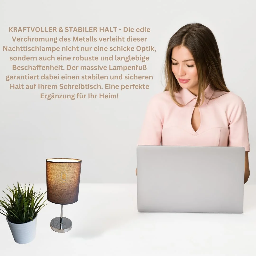 Настольная лампа LED с тканевым абажуром 3 W серая, фото №5