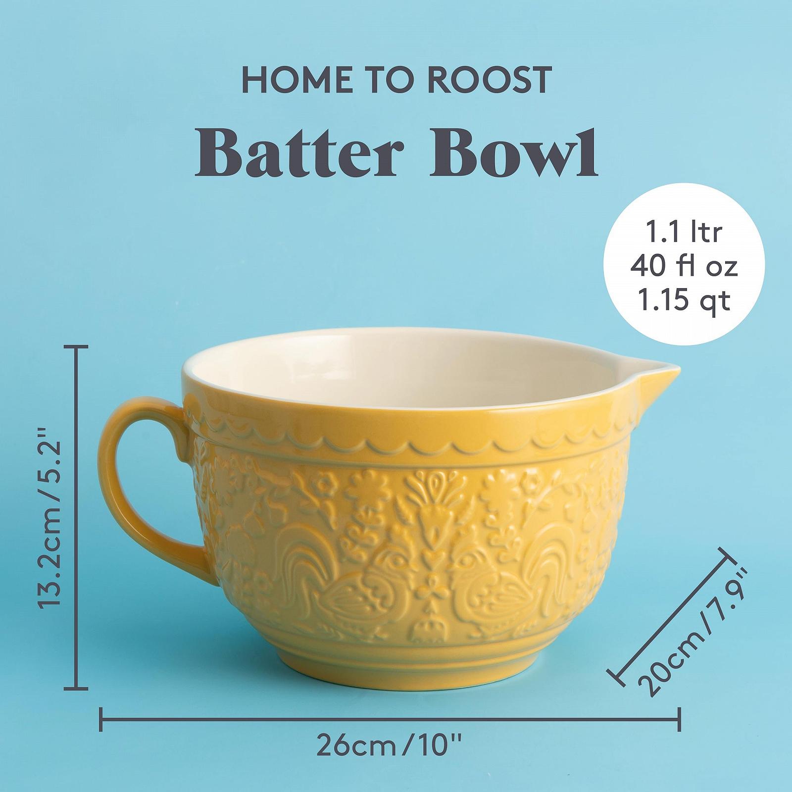 Миска для тіста Stoneware Mason Cash Home to Roost 1.9 літра з ручкою, носиком для зливу, фото №2
