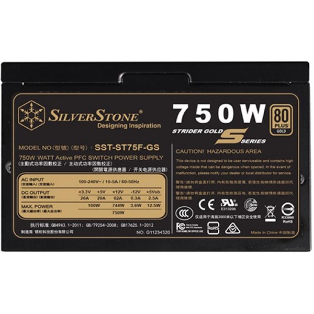 Блок питания для ПК Silver Stone 750 W Strider gold SST-ST75F-GS, фото №4
