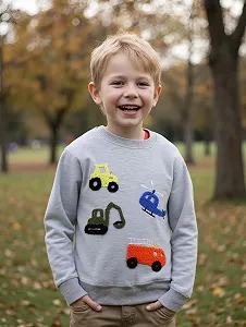 Свитшот CM-Kid Детский Пуловер Хлопковый Длинный Рукав Теплый Топ для Мальчиков 2-7 Лет, Размер 92-122 synthetic.ua - Фото 1