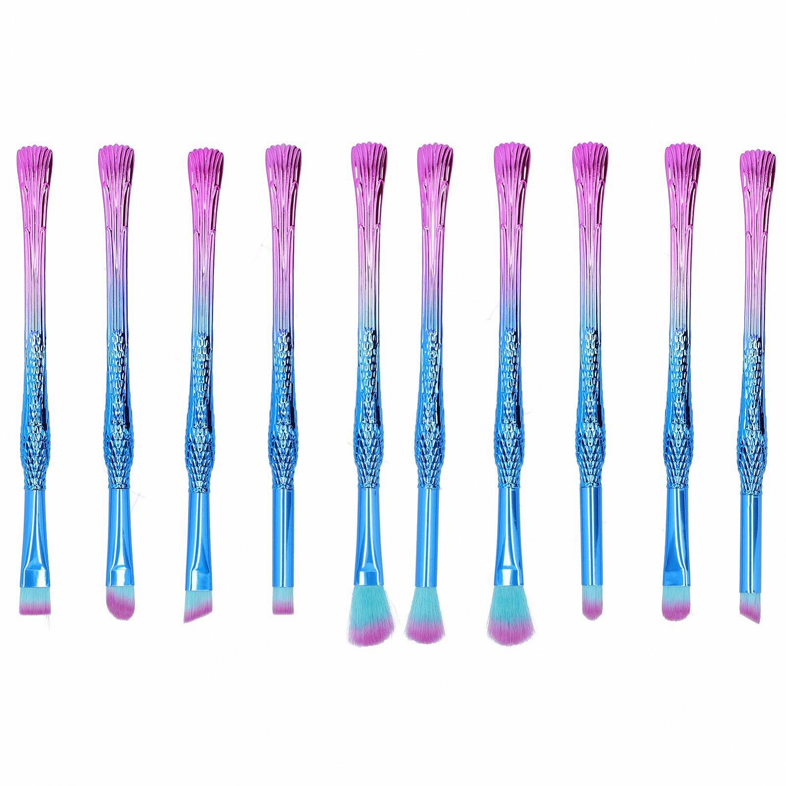 Набір кистей для макіяжу 10 штук Mini Full Set Professional Rouge Eyeliner Augenbrauenpinsel Makeup Tools (M009), фото №6