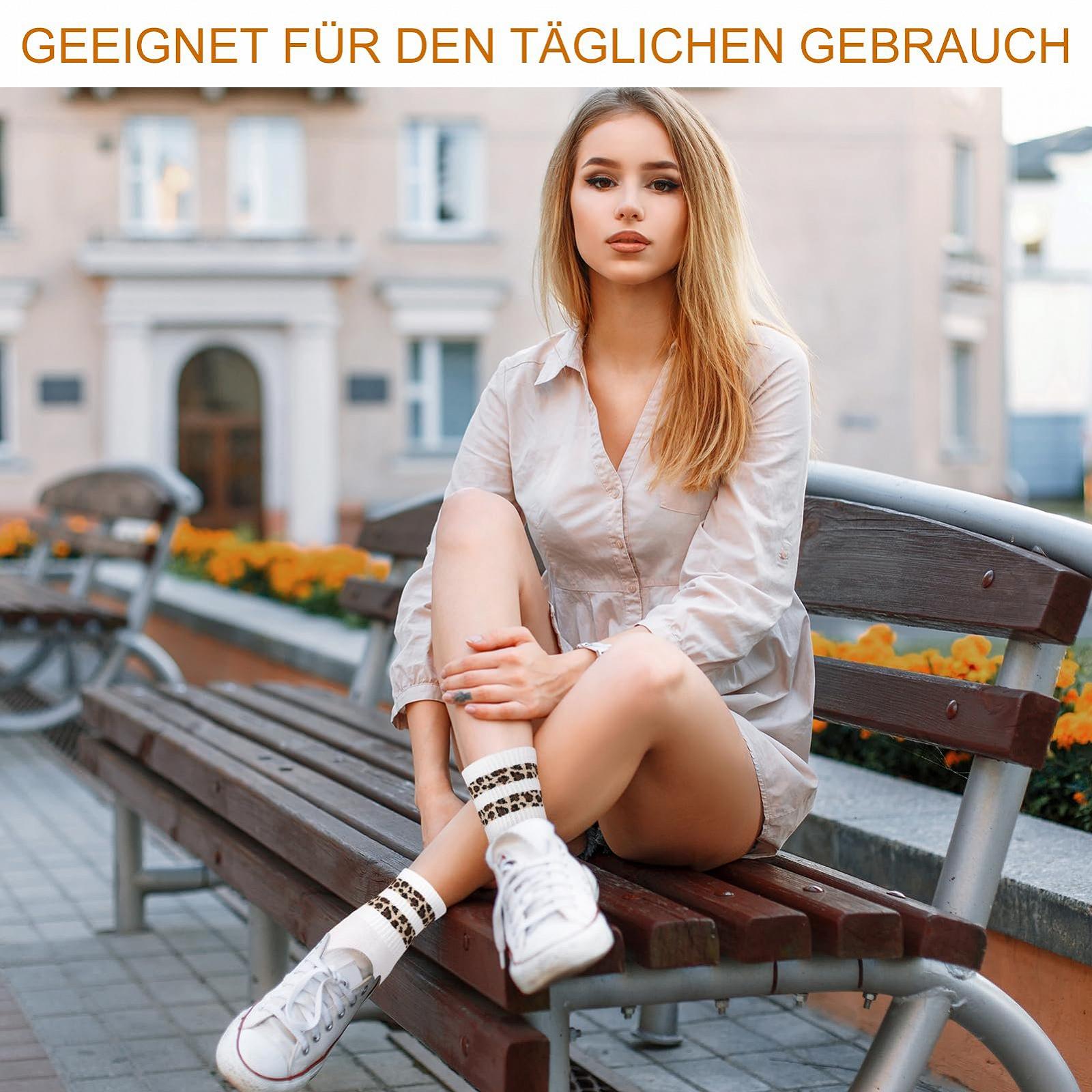 Женские теннисные носки 6 пар, Спортивные носки, Женские теннисные носки с узором животных, Дышащие полосатые носки, Женские хлопковые носки до середины голени, Ретро носки, 38-42, фото №7