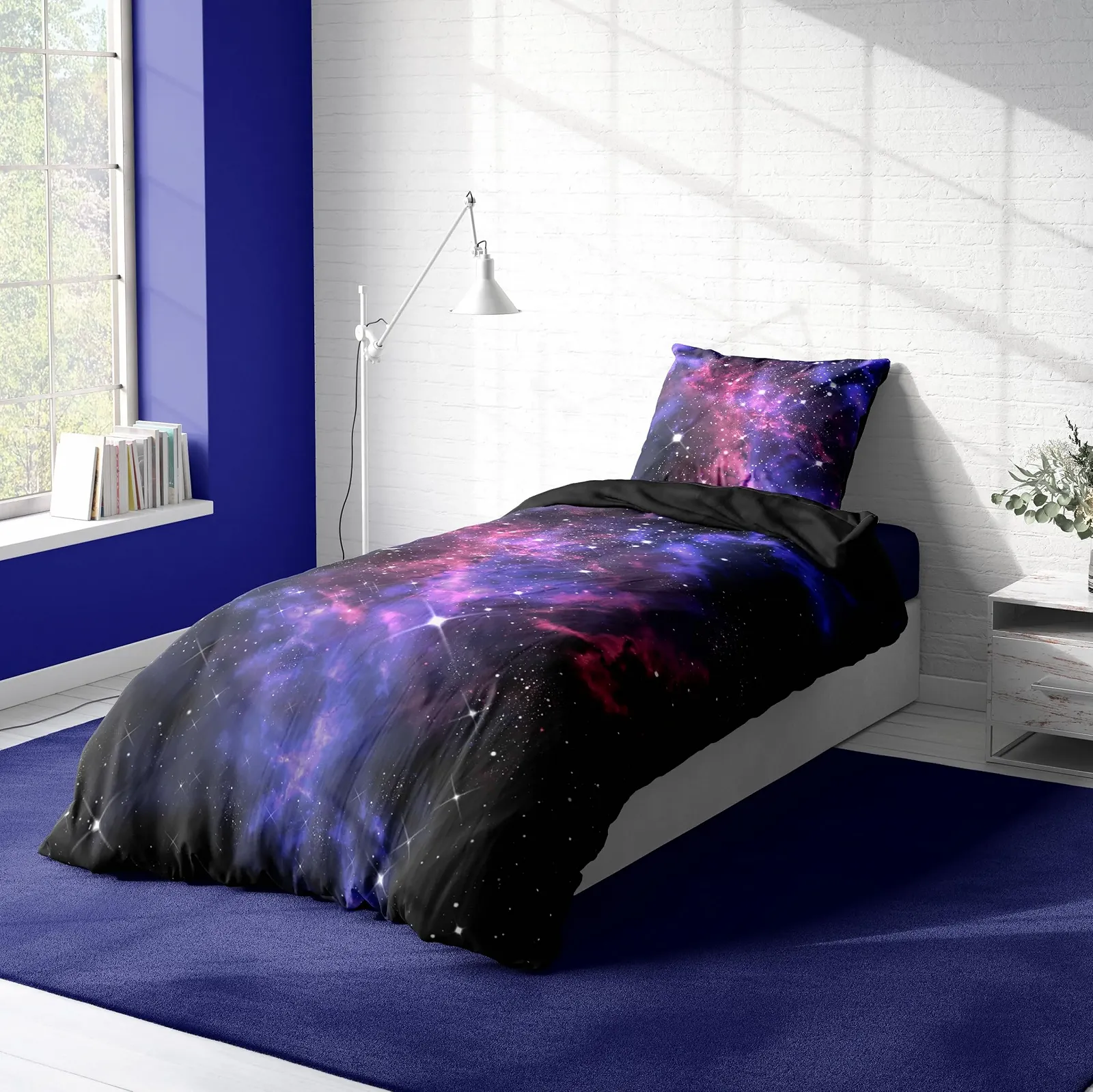 Постільна білизна дитяча one-home 135 x 200 см 80 x 80 см мікрофібра фотодрук Space Black, фото №3