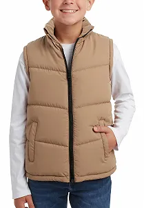 Теплый пуховый жилет Happy Cherry, детский ветрозащитный зимний жилет без рукавов со стоячим воротником для активного отдыха - Фото 1