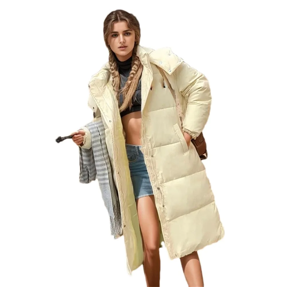 Женская длинная куртка-парка Adhdyuud с капюшоном, зимняя, повседневная, теплая, пуховая, фото №1 Женская длинная куртка-парка Adhdyuud с капюшоном, зимняя, повседневная, теплая, пуховая, фото №1