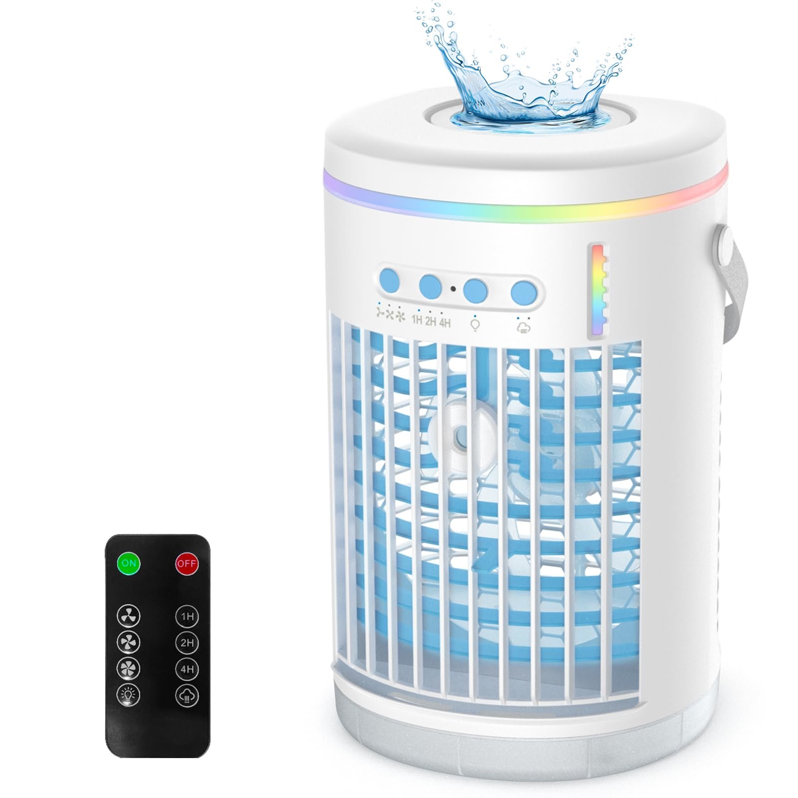 Мобільний кондиціонер Mini Air Cooler 1400 мл Портативний з пультом дистанційного керування 3 швидкості, фото №1