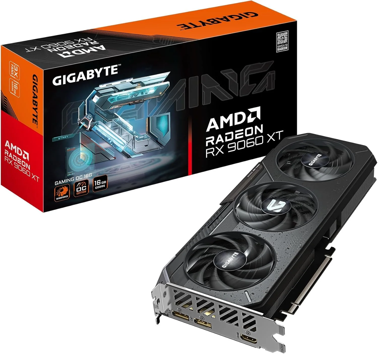 Видеокарта Gigabyte Radeon RX 9060 XT Gaming OC 16GB GDDR6, фото №1
