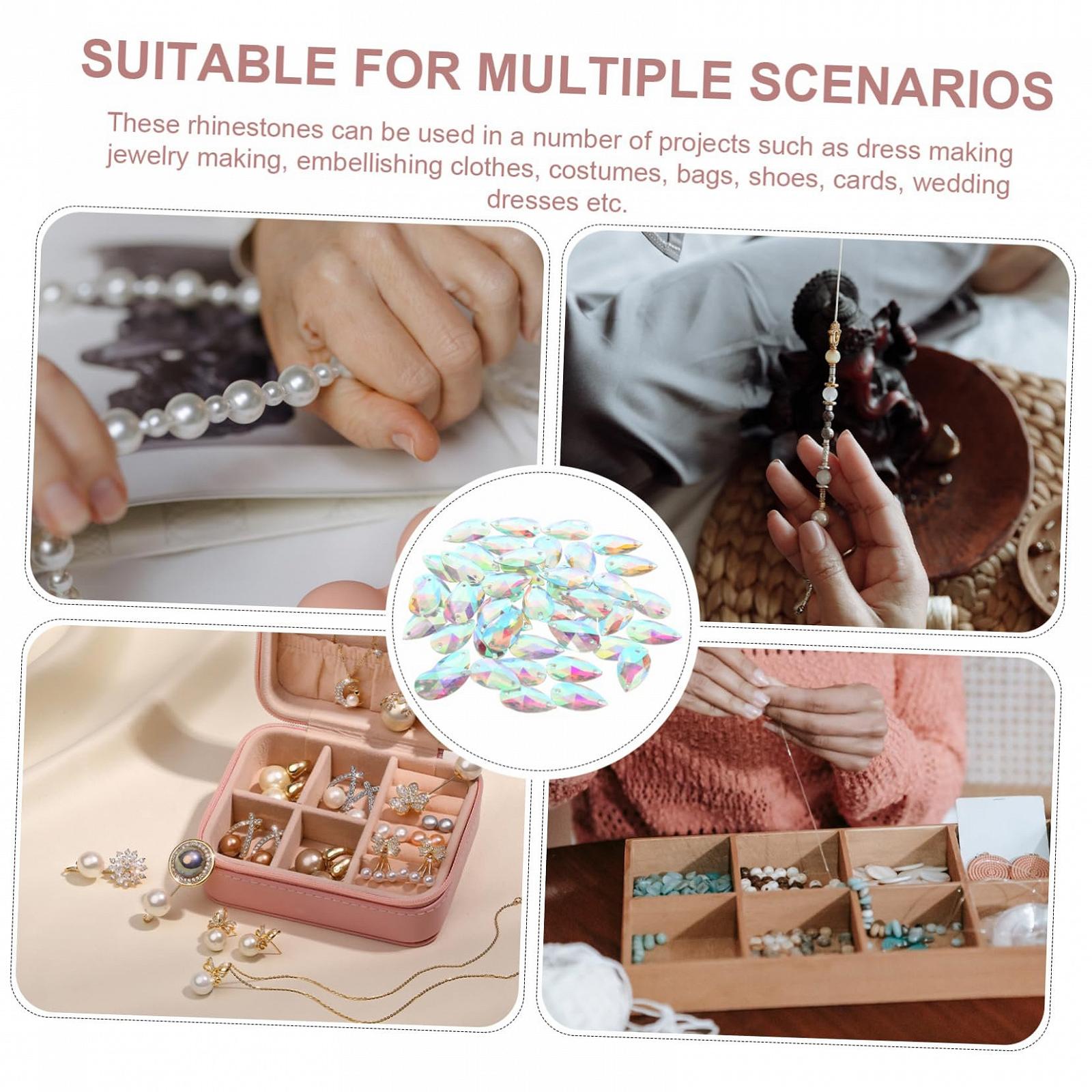 Краплі POPETPOP Стрази 100шт Кристал, фото №6