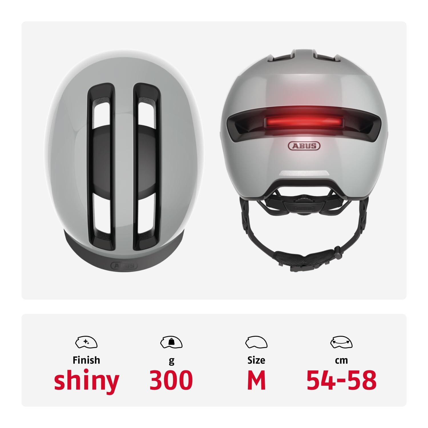 Шлем Urban ABUS HUD-Y с магнитным LED-фонарем и магнитной застежкой, фото №3