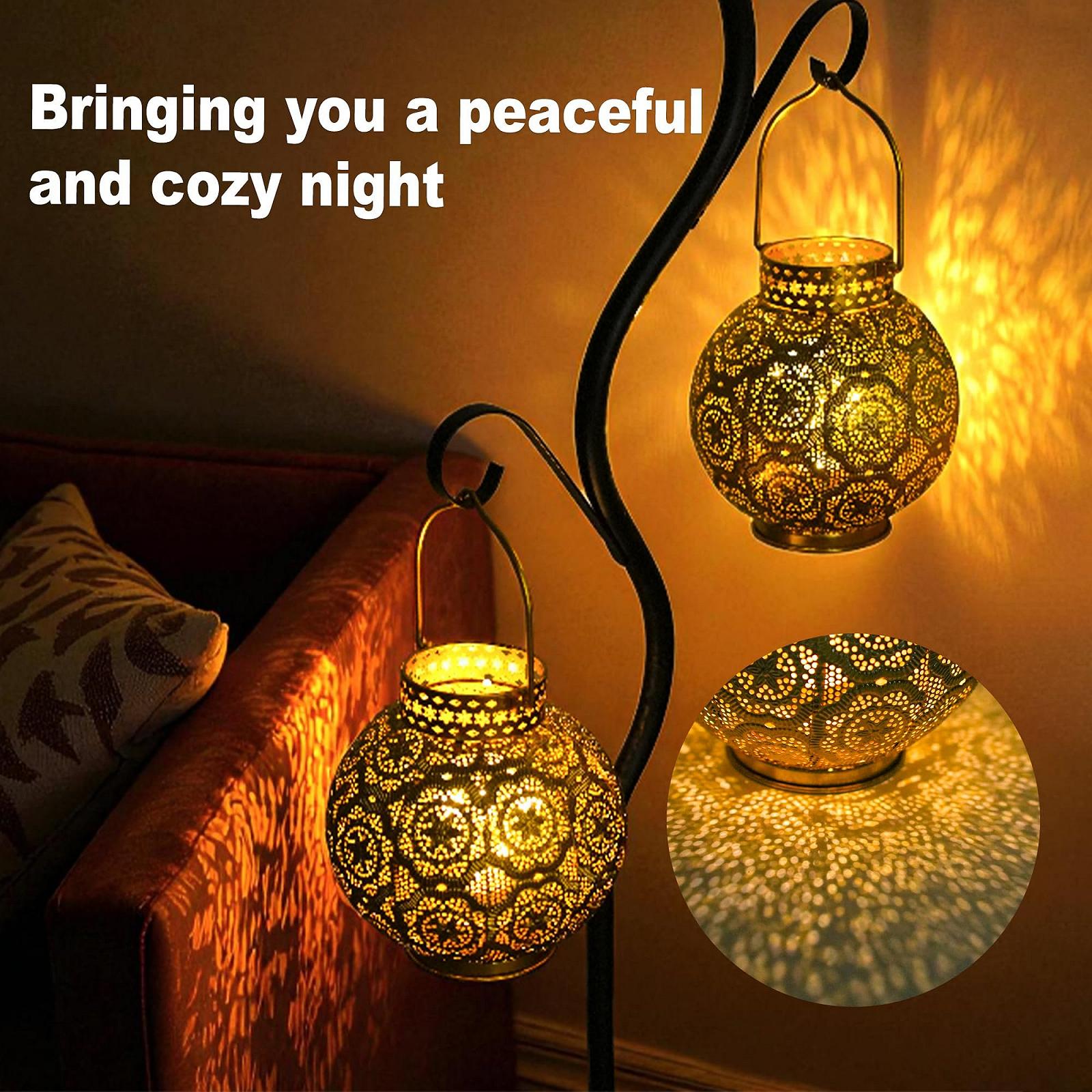 Настільна лампа TRIROCKS Набір 2 шт. Марокканський стиль Метал 18 см Батарейки LED, фото №5