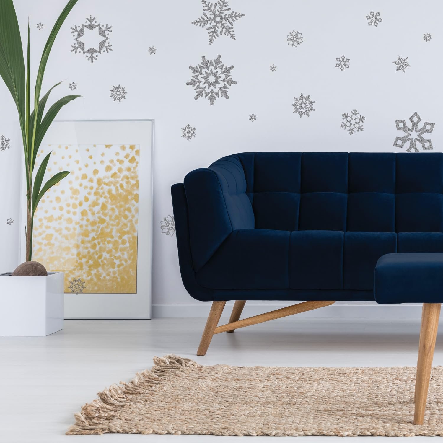 Наклейка на стену RoomMates Glitter Snowflakes снежинки с блестками 47 шт., фото №4