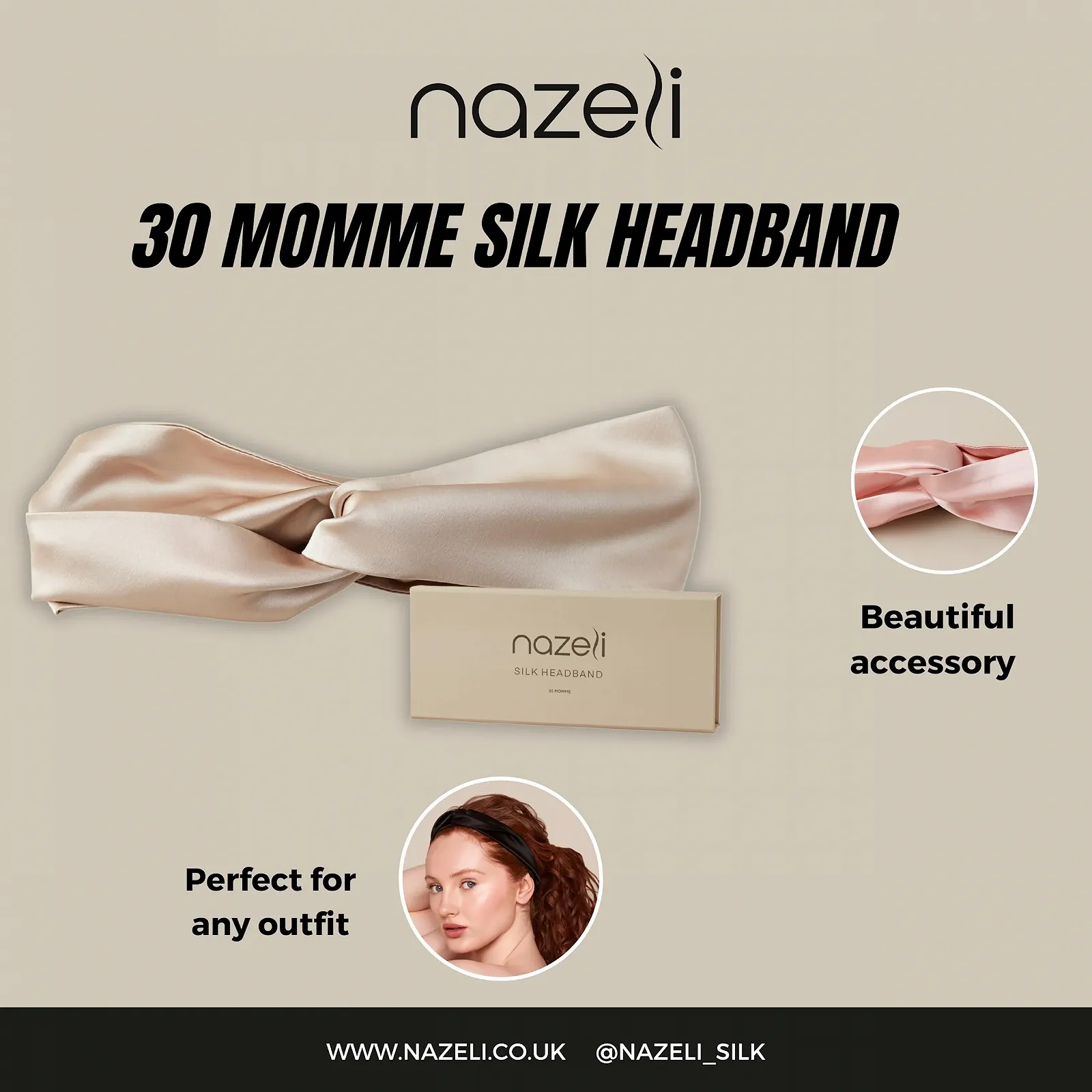 Шовкова пов'язка на голову 30 Momme Mulberry Silk Рожевий, фото №2 Шовкова пов'язка на голову 30 Momme Mulberry Silk Рожевий, фото №2