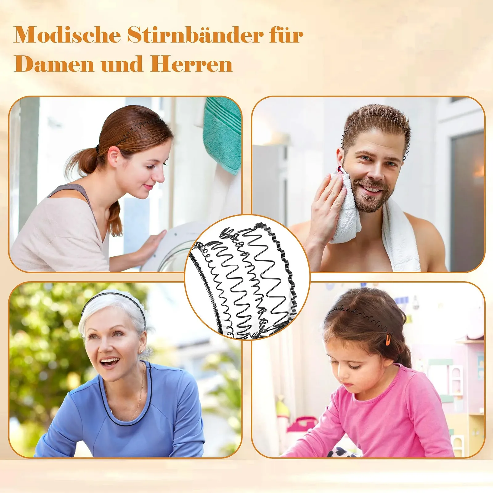 Набір з 6 металевих обручів для волосся, фото №7