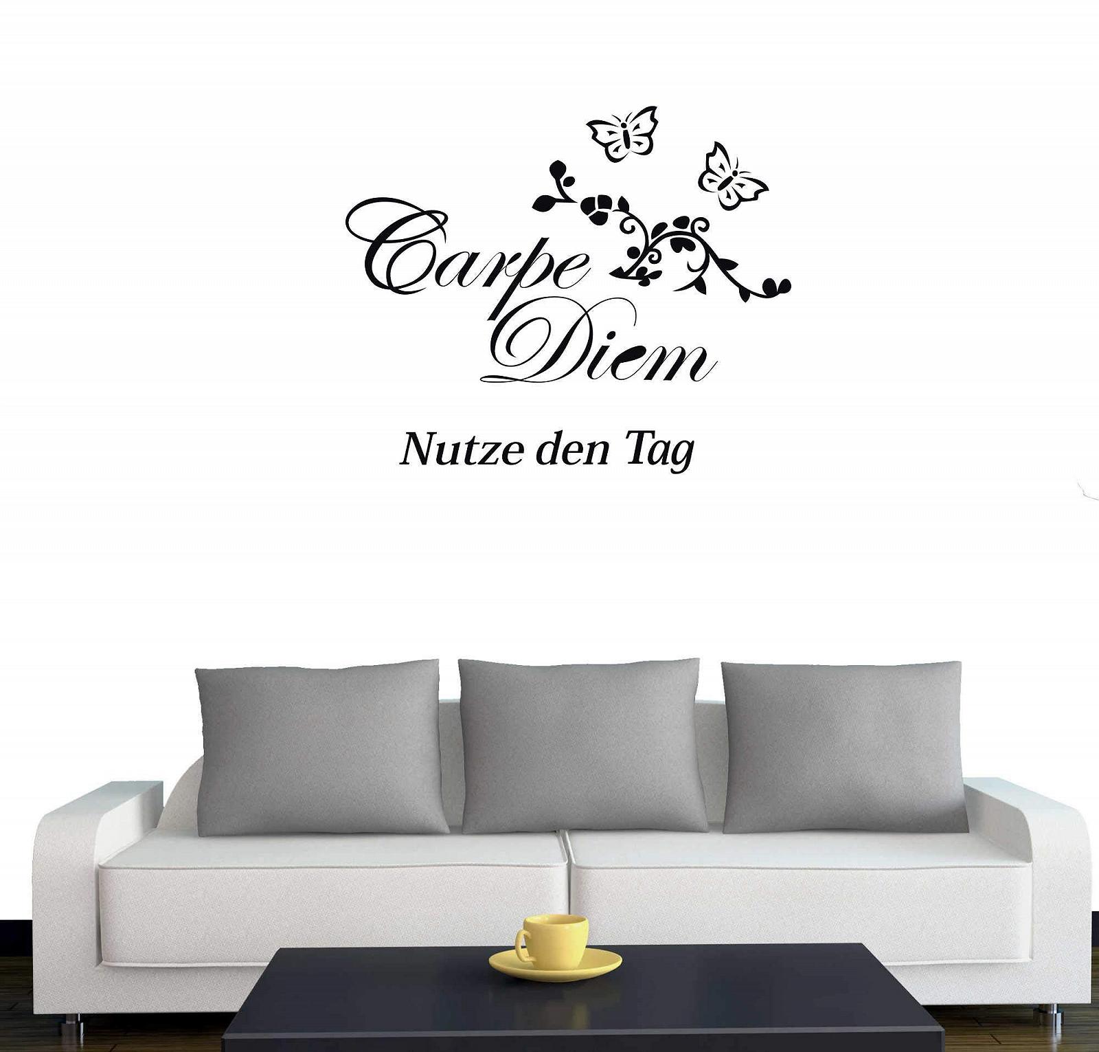 Наклейка на стіну A601 Carpe Diem 70 см x 60 см чорна, фото №1 Наклейка на стіну A601 Carpe Diem 70 см x 60 см чорна, фото №1