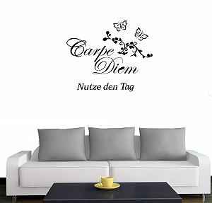 Наклейка на стіну A601 Carpe Diem 70 см x 60 см чорна - Фото 1