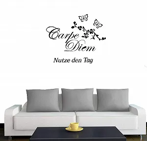 Наклейка на стіну A601 Carpe Diem 70 см x 60 см чорна - Фото 1