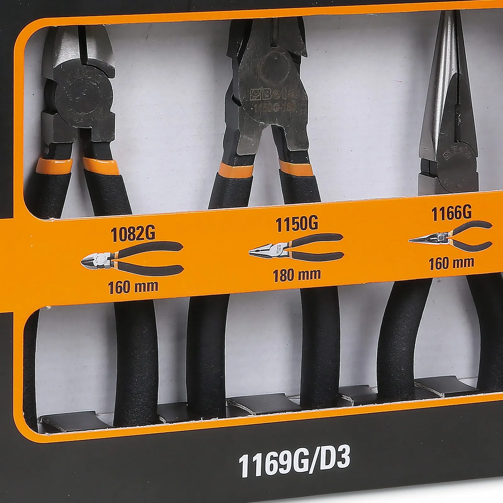 Набор плоскогубцев Beta 1169G/D3 Elektrowerkzeug, 3 шт, Черный/Оранжевый, фото №5