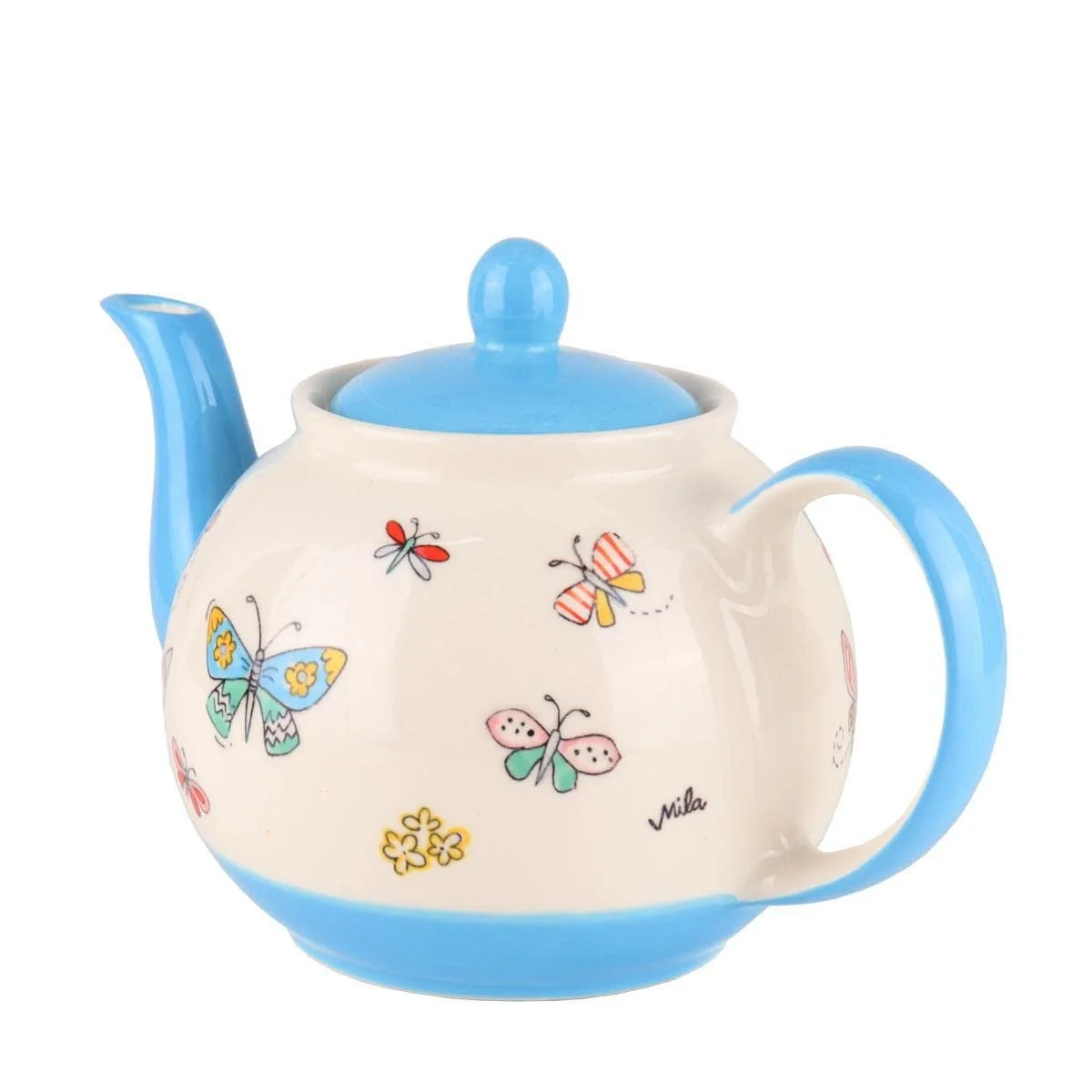 Чайник-заварник керамічний Mila Summer Beauty 1.2 літра з метеликами, фото №6