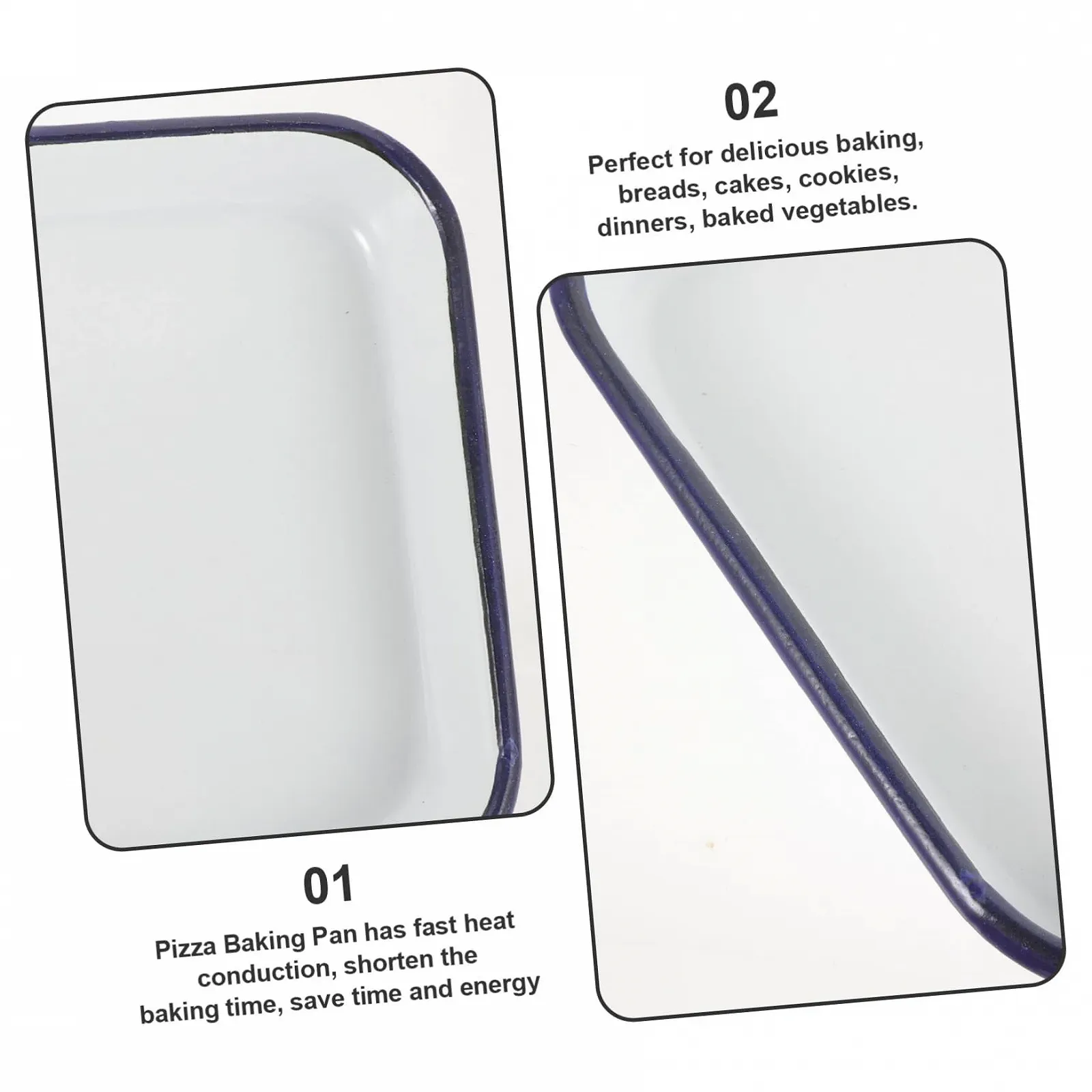 Форма для випікання Zerodeko емальована прямокутна термостійка біла, фото №9