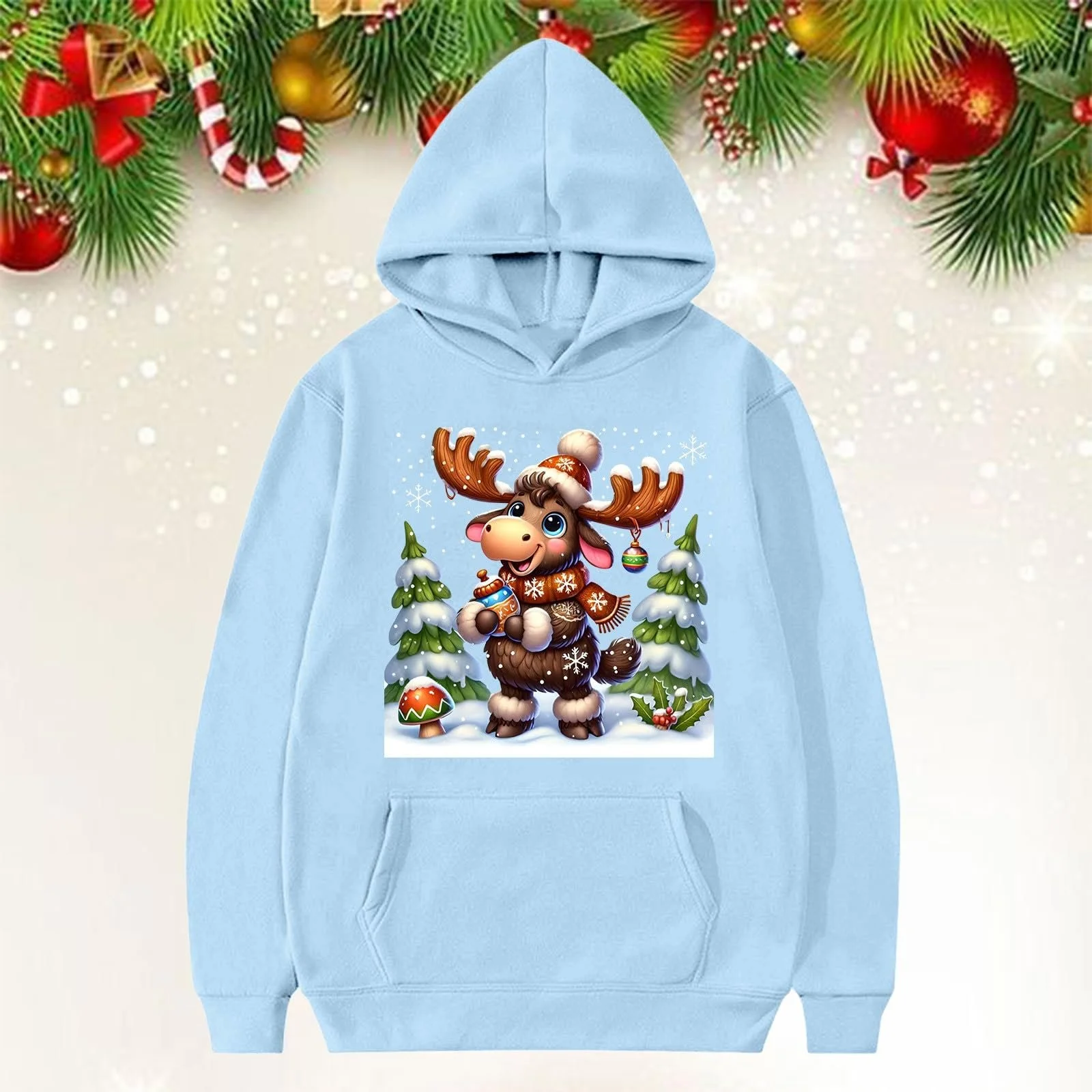 Толстовка для Девочек Мягкий Флис Милый Принт, фото №3