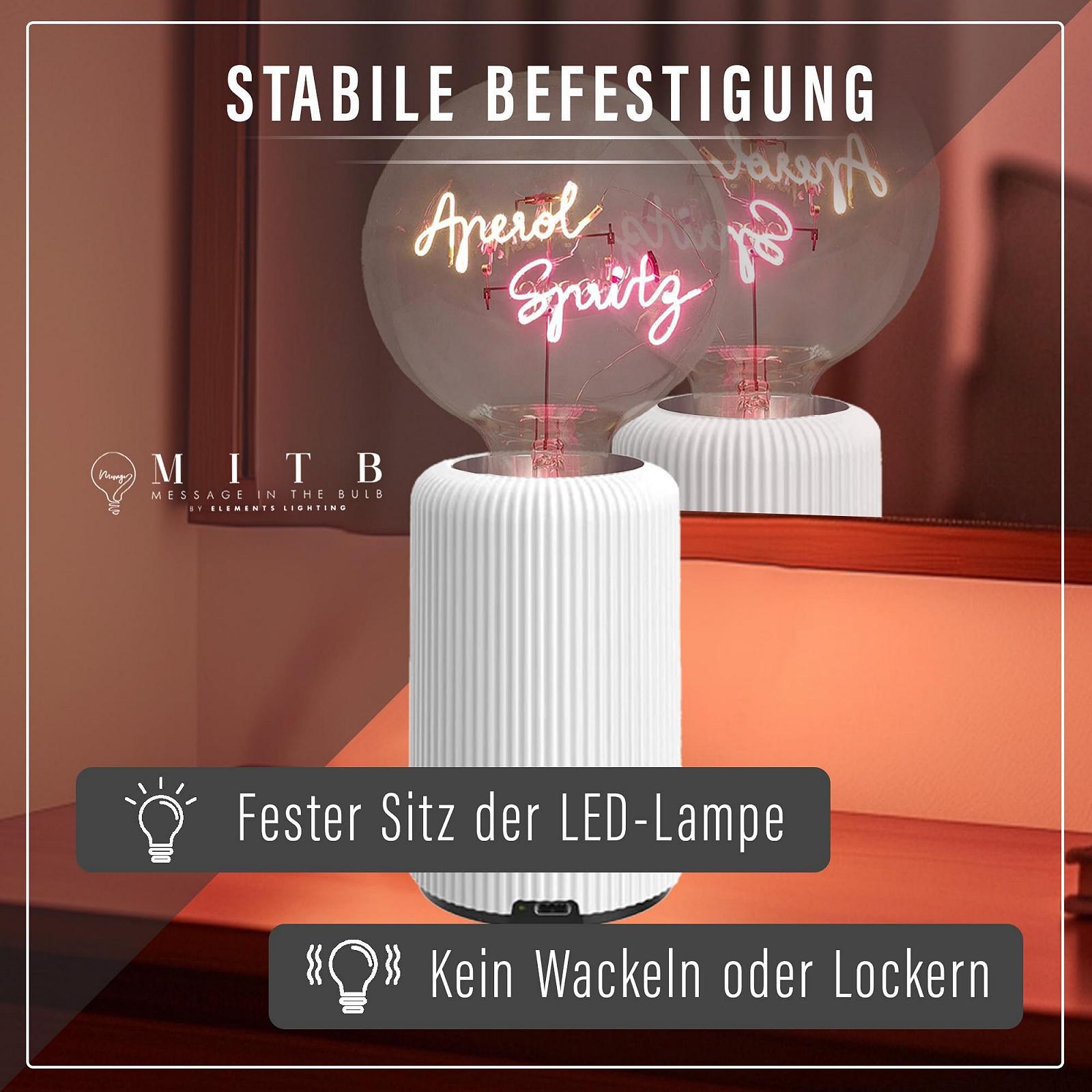 Основание для лампы Elements Lighting Fitz E27 11 см аккумуляторное Белое, фото №4