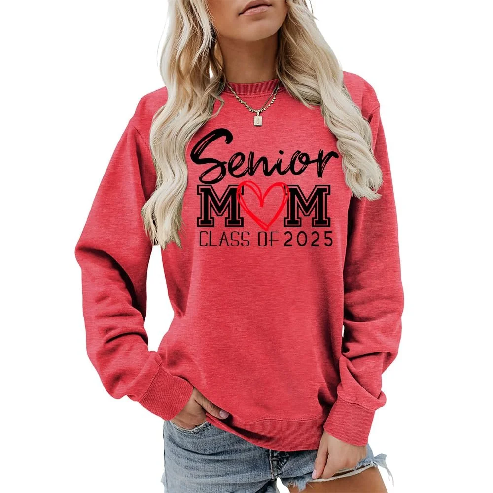 Женский Свитшот MLZHAN С принтом Senior Mom Class Of 2025 Длинный рукав, фото №2