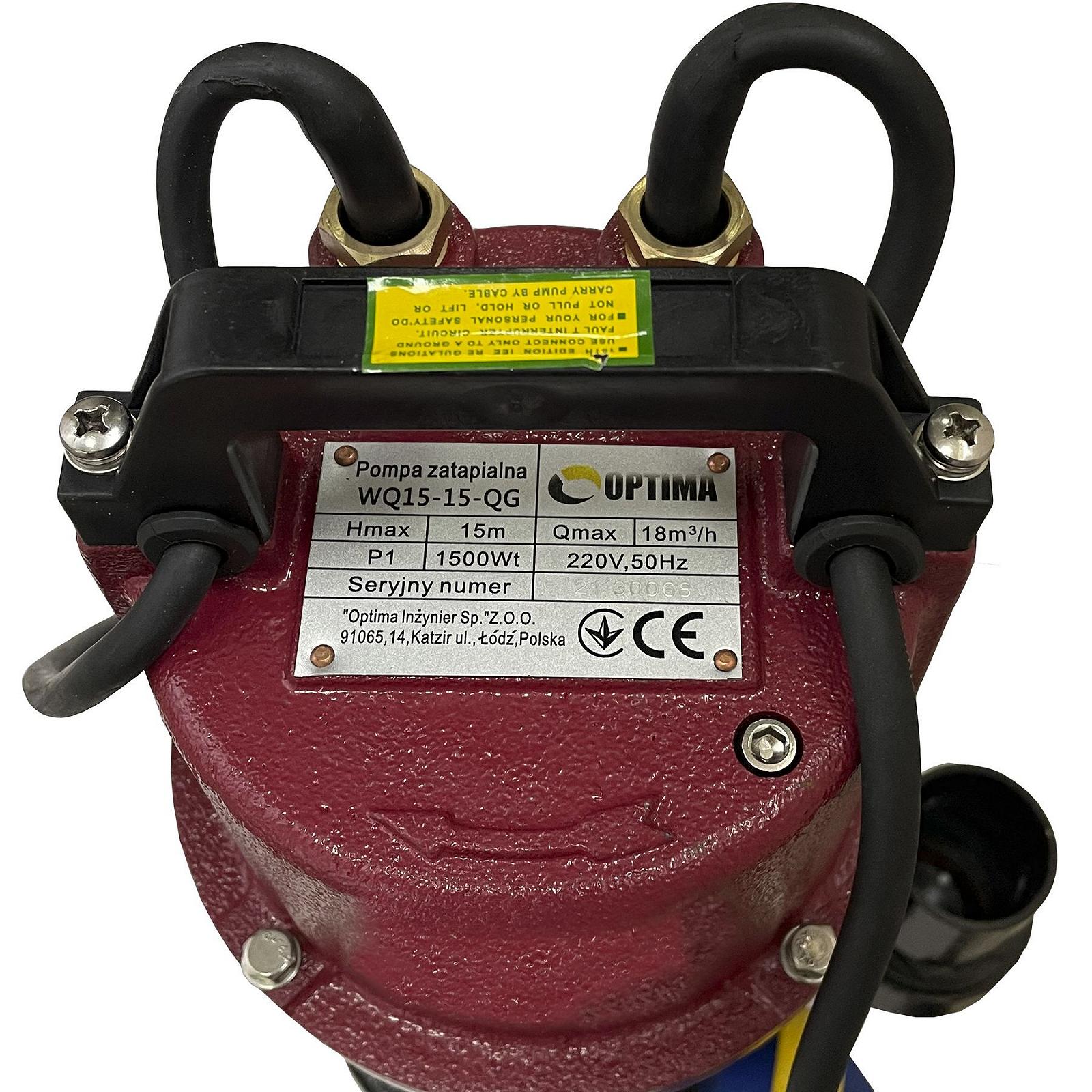 Насос фекальний з ріжучим механізмом Optima WQ15-15QG 1,5кВт, фото №3