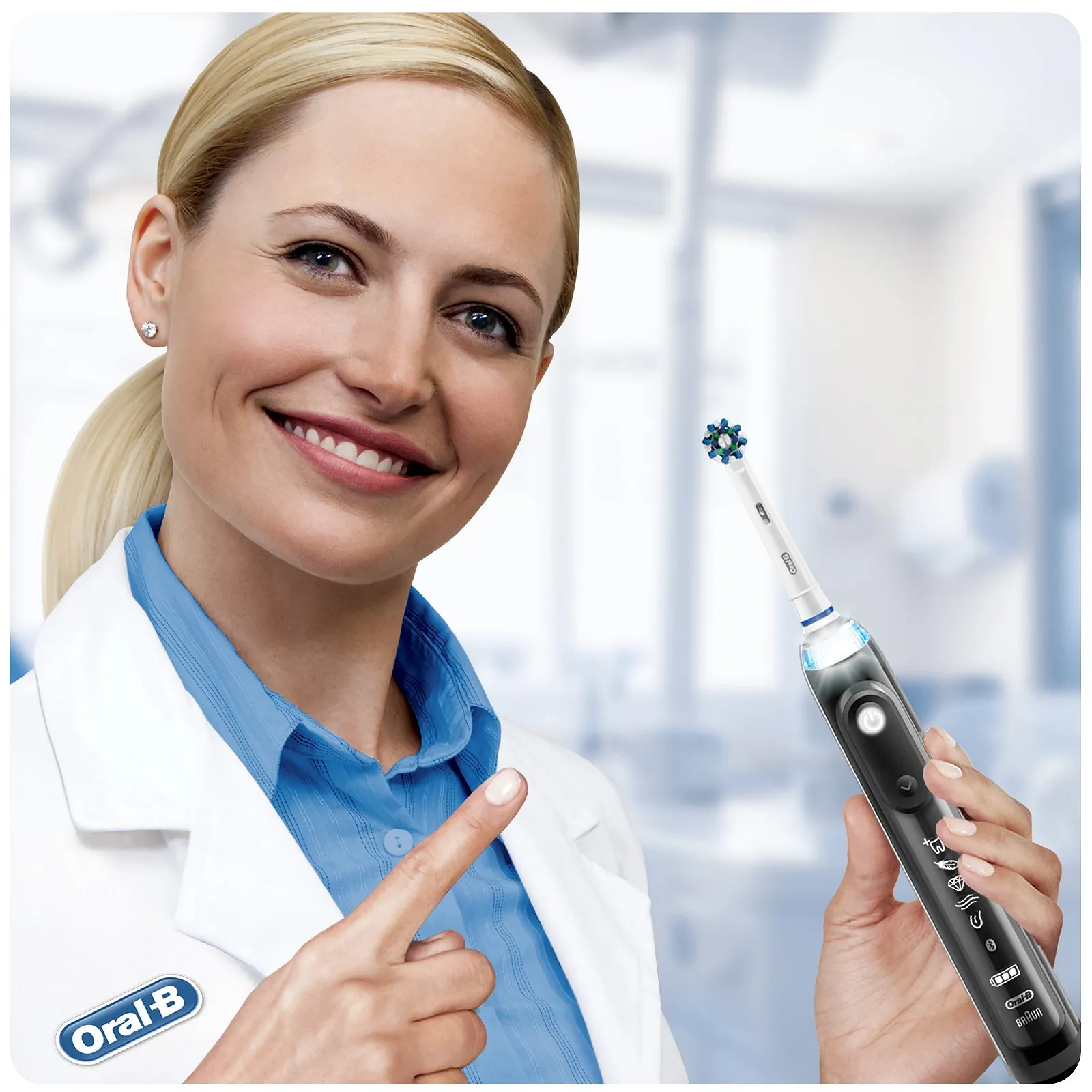 Электрическая зубная щетка Oral-B Genius 9100S Sensi Ultrathin Ротационно-осциллирующая Черная, фото №8
