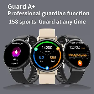 Умные часы для женщин, измерение давления, 150 спортивных режимов, 1,43 дюйма, модель F67S0623, черный synthetic.ua - Фото 1